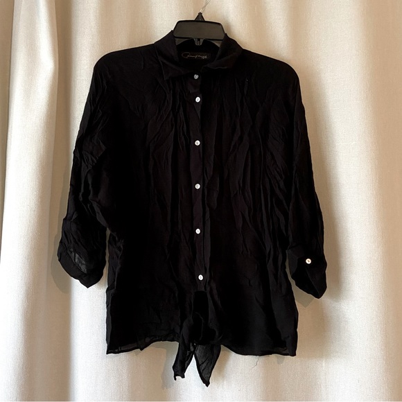 Patterson J. Kincaid Tie Front Blouse - Picture 1 of 4